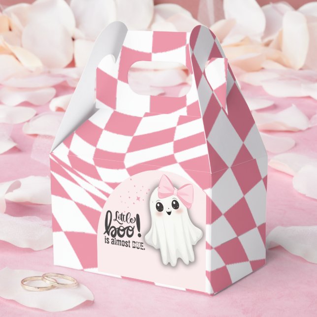 Caja Para Regalos Pequeño fantasma rosado casi se debe a Baby Shower (Boda)