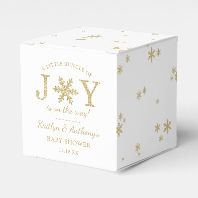 Caja Para Regalos Pequeño Grupo De Navidades De Alegría Baby Shower (Costado Anverso)