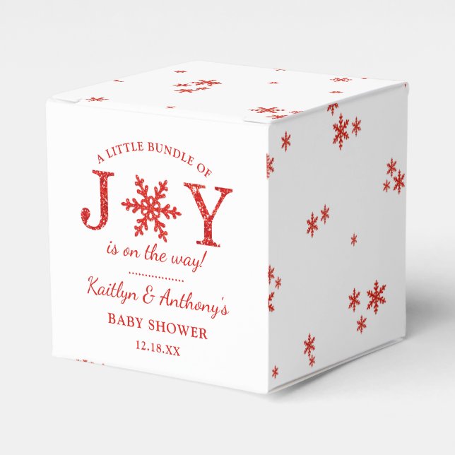Caja Para Regalos Pequeño Grupo De Navidades De Alegría Baby Shower (Costado Anverso)