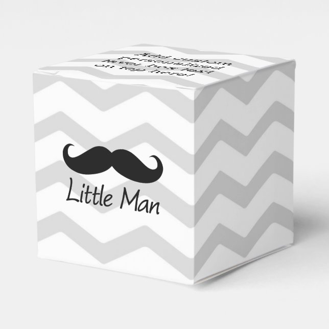 Caja Para Regalos Pequeño Hombre Mustache Chevron Cute Boys (Costado Anverso)