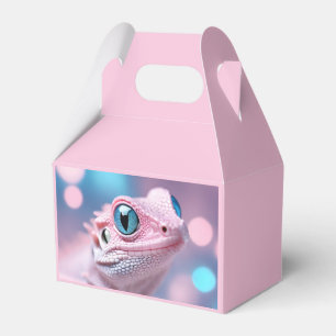 Caja Para Regalos Pequeño lagartito rosado con ojos azules grandes