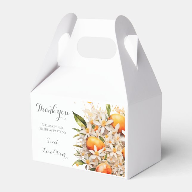 Caja Para Regalos Pequeño Naranja curativo Tangerine Baby Shower Cit (Front Side)