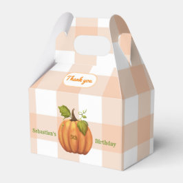 Caja Para Regalos Pequeño Naranja de calabaza Gingham