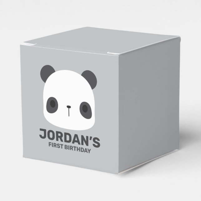 Caja Para Regalos Pequeño oso oso panda con nombre personalizado (Costado Anverso)