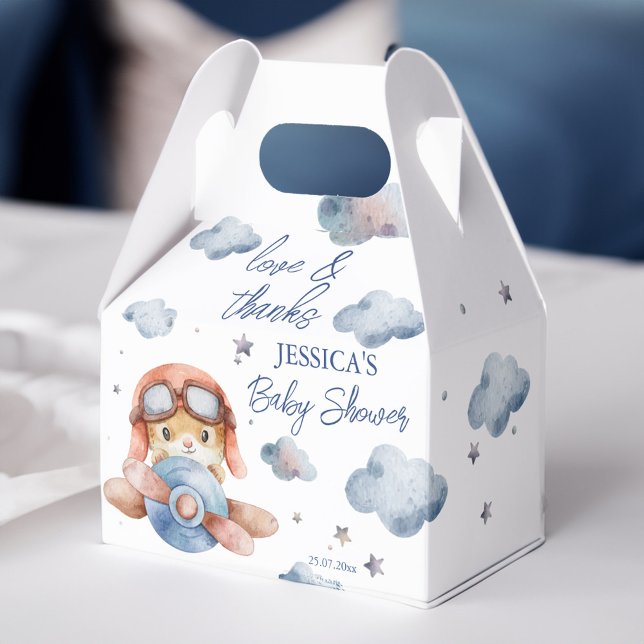 Caja Para Regalos Pequeño piloto piloto en la ducha de bebé (Little tiny pilot airplane baby shower favor box baby shower favors elegant favor box)