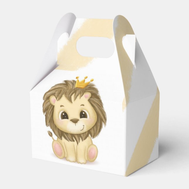 Caja Para Regalos Pequeño Príncipe Lion Boy Baby Shower (Front Side)