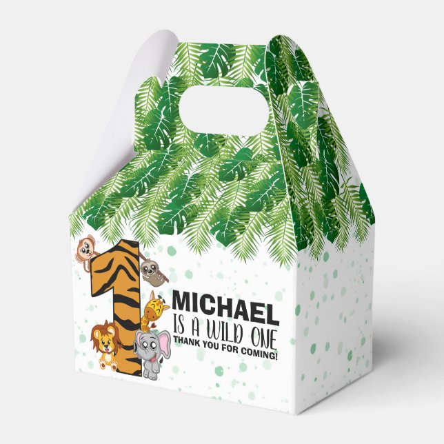 Caja Para Regalos Pequeño salvaje Un Safari Jungle Animales de prime (Front Side)