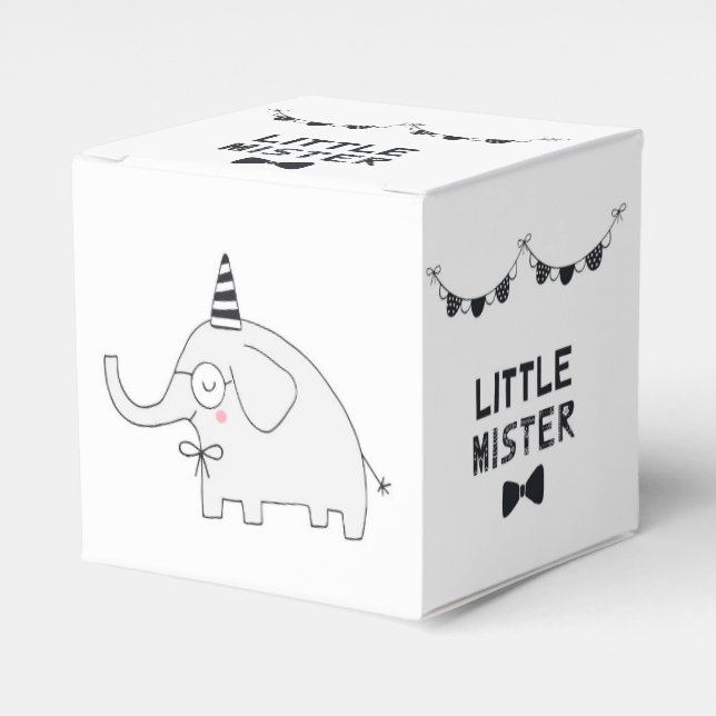 Caja Para Regalos Pequeño señor | Elefante para bebés Fiesta | (Costado Anverso)