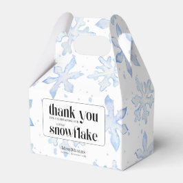 Caja Para Regalos Pequeño Snowflake Blue Wintery Baby Shower