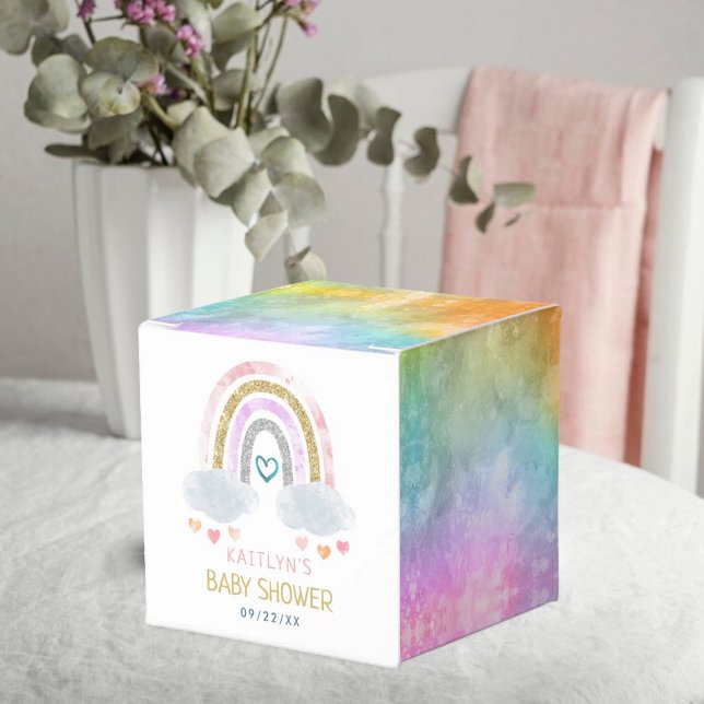 Caja Para Regalos Pequeño y bonito Baby Shower arcoiris (Subido por el creador)