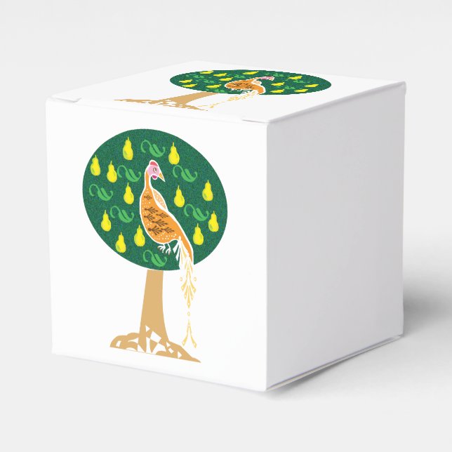 Caja Para Regalos Perdiz en un árbol de pera (Costado Anverso)