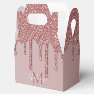 Caja Para Regalos Perforaciones del Purpurina de espuma de oro Rosa