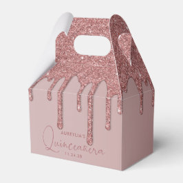 Caja Para Regalos Perforaciones Rosa Purpurina de espuma de oro Quin
