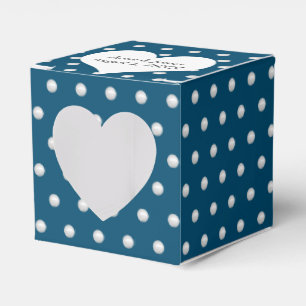 Caja Para Regalos Perlas Blancas Sobre Azul