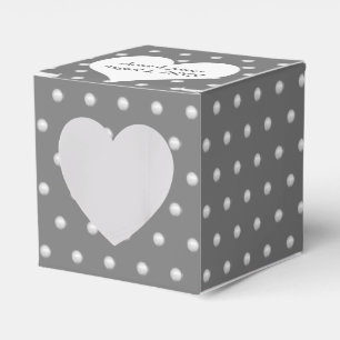 Caja Para Regalos Perlas Blancas Sobre Gris