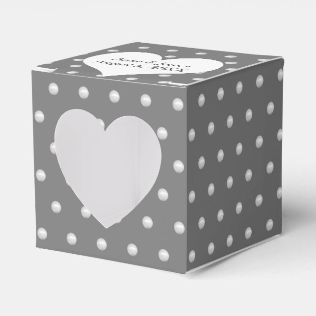 Caja Para Regalos Perlas Blancas Sobre Gris (Anverso)