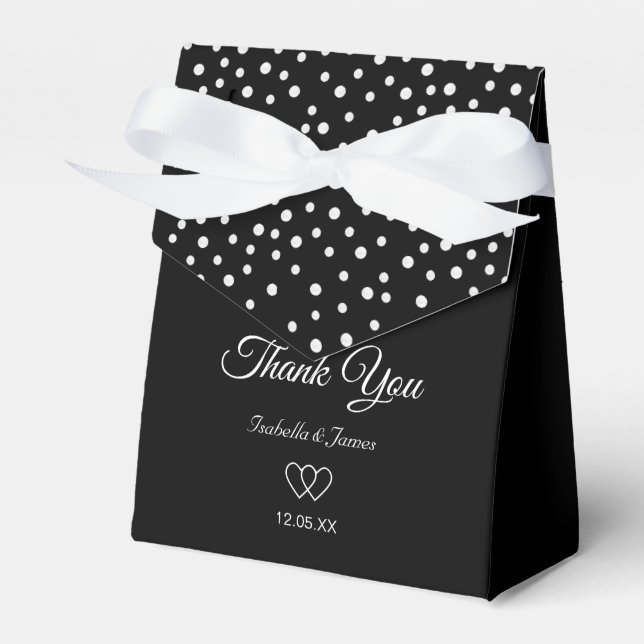 Caja Para Regalos perlas de moda sobre Boda negro (Front Side)