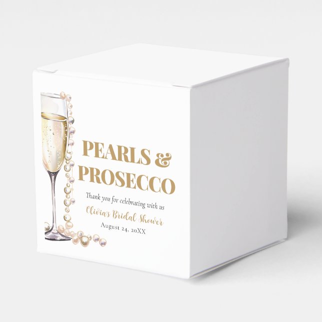 Caja Para Regalos Perlas de oro elegantes y ducha de novia Prosecco (Costado Anverso)