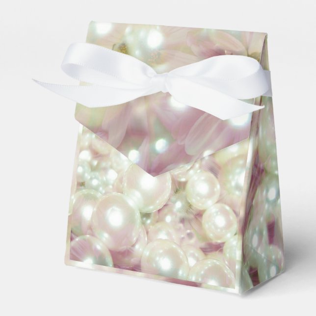 Caja Para Regalos Perlas Y Daisy Rosa (Front Side)