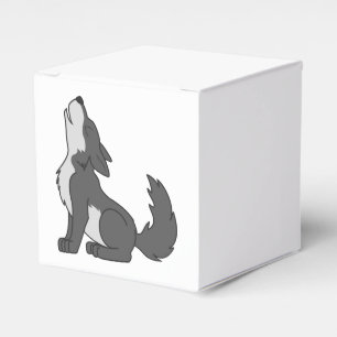 Caja Para Regalos Perrito de lobo gris que grita