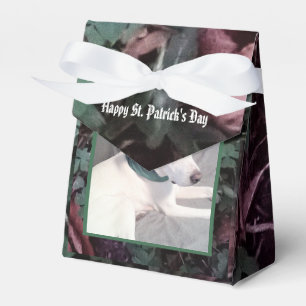 Caja Para Regalos Perro blanco lindo con rocas de escarcha verde