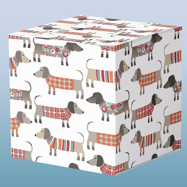 Caja Para Regalos Perro Dachshund Sausage (Dachshund Wiener Sausage Dog fun party favor box)