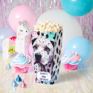 Caja Para Regalos Perro Dálmata Cumpleaños Rosa Purpura Turquesa