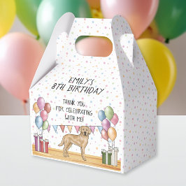 Caja Para Regalos Perro de raza Labrador Retriever amarillo cumpleañ