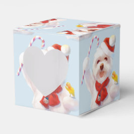 Caja Para Regalos Perro navidad con candy cane