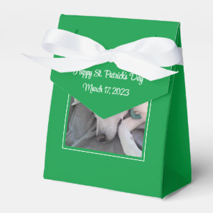 Caja Para Regalos Perro perezoso verde del Día de San Patricio