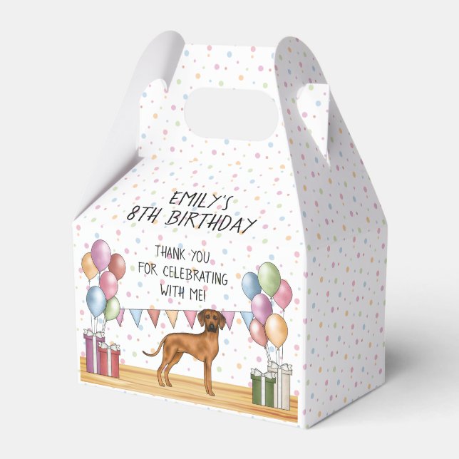 Caja Para Regalos Perro Rhodesian Ridgeback Cumpleaños Agradecimient (Front Side)