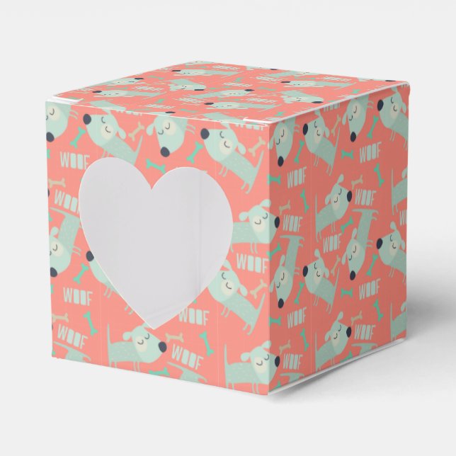 Caja Para Regalos Perros y huesos de madera (Anverso)