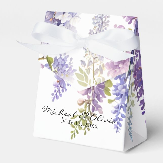 Caja Para Regalos Persoanlizar la glicinia morada floral (Front Side)