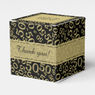 Caja Para Regalos Personalice: 50.o Oro/negro de la fiesta de