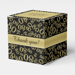 Caja Para Regalos Personalice: 80.o Oro/negro de la fiesta de