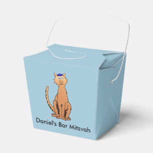 Caja Para Regalos Personalice el favor de fiesta del gato de Mitzvah