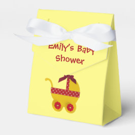 Caja Para Regalos Personaliza, amarillo brillante, cochecito rojo