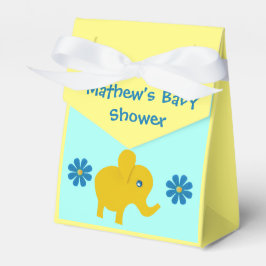 Caja Para Regalos Personaliza elefante amarillo, flores azules