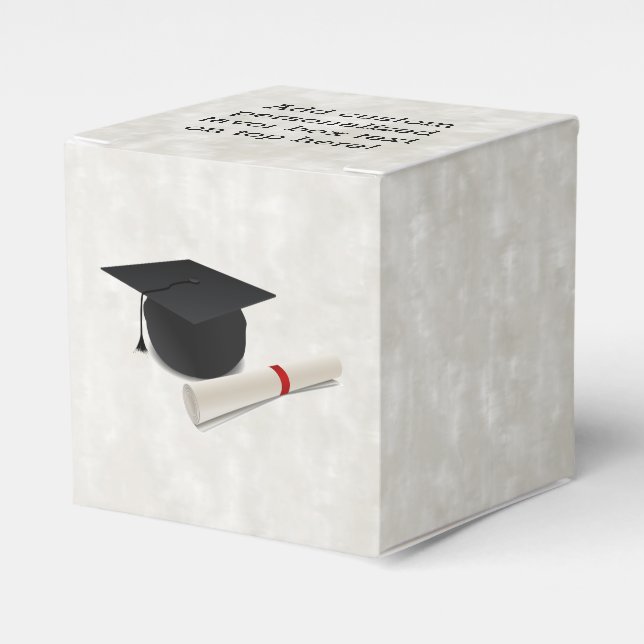 Caja Para Regalos Personalizable de Diploma de Título de Graduación (Costado Anverso)