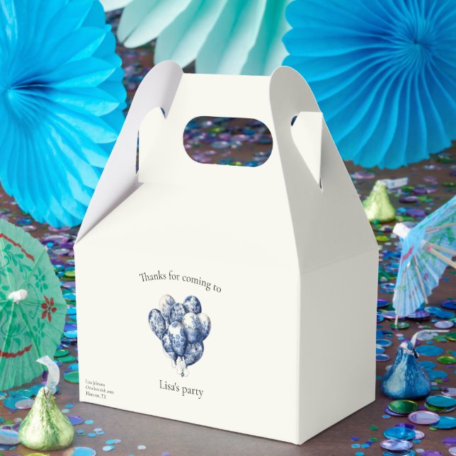 Caja Para Regalos Personalizable Delft Blue Balloons (Fiesta)
