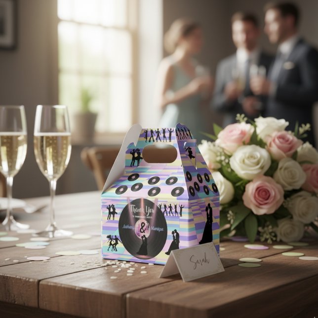 Caja Para Regalos Personalizable Disco Boda (Subido por el creador)