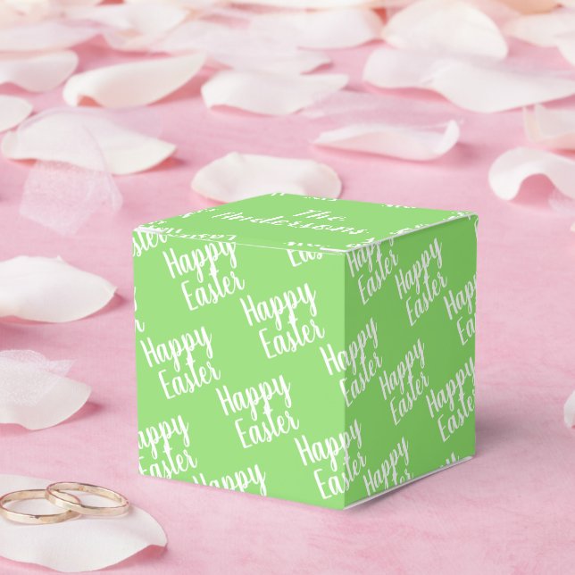 Caja Para Regalos Personalizable Feliz Easter Green (Boda)