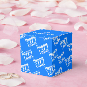 Caja Para Regalos Personalizable Feliz Pascua Azul