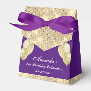 Caja Para Regalos Personalizable Glam Purple y Gold