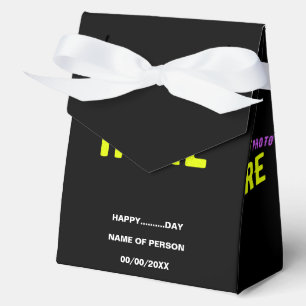 CAJA PARA REGALOS PERSONALIZABLE MODERNO ESTILO NEGRO VERIFICADO MAR