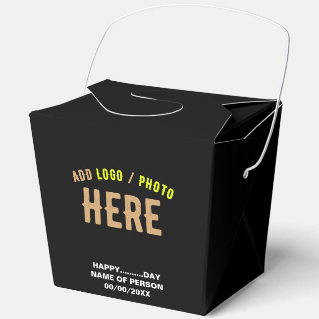 CAJA PARA REGALOS PERSONALIZABLE MODERNO ESTILO NEGRO VERIFICADO MAR (Anverso)