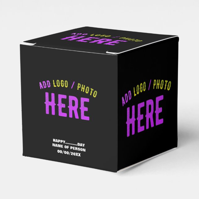 CAJA PARA REGALOS PERSONALIZABLE MODERNO ESTILO NEGRO VERIFICADO MAR (Costado Anverso)