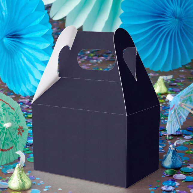 Caja Para Regalos Personalizable Naval Azul Sencillo Gable Atractivo (Fiesta)