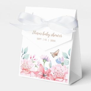 Caja Para Regalos Personalizable Watercolor Floral Mariposa Favor Bo