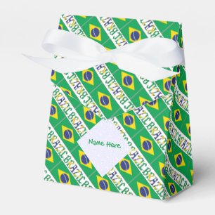 Caja Para Regalos Personalización verde de baldosas de bandera brasi